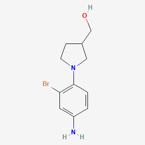 B1381579 [1-(4-Amino-2-bromophenyl)pyrrolidin-3-yl]methanol CAS No. 1565386-11-9