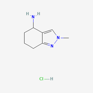 molecular formula C8H14ClN3 B1381597 2-甲基-4,5,6,7-四氢-2H-吲哚-4-胺盐酸盐 CAS No. 1803561-52-5