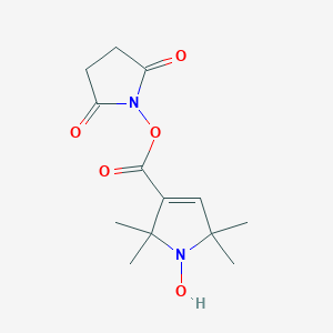 molecular formula C13H17N2O5 B013816 1H-吡咯-1-基氧基，3-(((2,5-二氧代-1-吡咯烷基)氧基)羰基)-2,5-二氢-2,2,5,5-四甲基- CAS No. 37558-29-5
