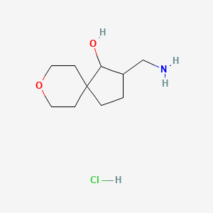 molecular formula C10H20ClNO2 B1381610 2-(Aminomethyl)-8-oxaspiro[4.5]decan-1-ol hydrochloride CAS No. 1803611-97-3