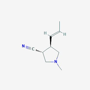 3-Pyrrolidinecarbonitrile,1-methyl-4-(1-propenyl)-,[3alpha,4beta(E)]-(9CI)