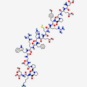 (2S)-2-[[(2S)-6-amino-2-[[(2S)-1-[(2S)-1-[(2S)-2-[[2-[[(2S)-2-[[(2S)-2-[[(2S)-2-[[(2S)-2-[[(2S)-2-[[(2S)-2-[[(2S)-2-[[(2S)-2-[[(2S)-1-[2-[[(2S)-2-[[(2S)-2-amino-3-carboxypropanoyl]amino]-4-carboxybutanoyl]amino]acetyl]pyrrolidine-2-carbonyl]amino]-3-(4-hydroxyphenyl)propanoyl]amino]-5-carbamimidamidopentanoyl]amino]-4-methylsulfanylbutanoyl]amino]-4-carboxybutanoyl]amino]-3-(1H-imidazol-4-yl)propanoyl]amino]-3-phenylpropanoyl]amino]-5-carbamimidamidopentanoyl]amino]-3-(1H-indol-3-yl)propanoyl]amino]acetyl]amino]-3-hydroxypropanoyl]pyrrolidine-2-carbonyl]pyrrolidine-2-carbonyl]amino]hexanoyl]amino]butanedioic acid