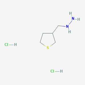 molecular formula C5H14Cl2N2S B1381652 (Thiolan-3-ylmethyl)hydrazine dihydrochloride CAS No. 1803607-77-3
