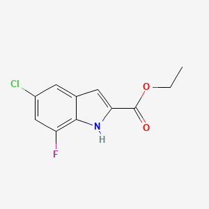 molecular formula C11H9ClFNO2 B1381675 ethyl 5-chloro-7-fluoro-1H-indole-2-carboxylate CAS No. 1204501-37-0