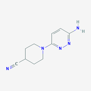 molecular formula C10H13N5 B1381678 1-(6-氨基吡哒嗪-3-基)哌啶-4-腈 CAS No. 1800573-61-8