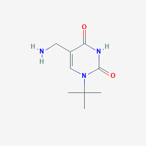 molecular formula C9H15N3O2 B1381685 5-(aminomethyl)-1-(tert-butyl)pyrimidine-2,4(1H,3H)-dione CAS No. 1897829-69-4