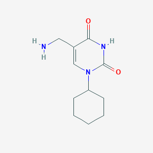 molecular formula C11H17N3O2 B1381686 5-(aminomethyl)-1-cyclohexylpyrimidine-2,4(1H,3H)-dione CAS No. 1897779-95-1