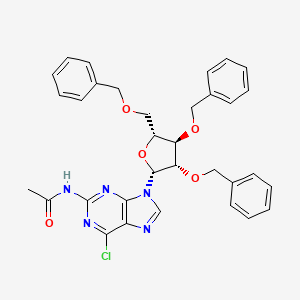 N-[9-[(2R,3S,4R,5R)-3,4-bis(phenylmethoxy)-5-(phenylmethoxymethyl)oxolan-2-yl]-6-chloropurin-2-yl]acetamide