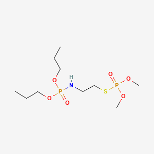 molecular formula C10H25NO6P2S B13817010 Phosphorothioic acid, O,O-dimethyl S-(O',O'-dipropylphosphoramido)ethyl ester CAS No. 23497-05-4