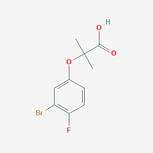 molecular formula C10H10BrFO3 B1381716 2-(3-Bromo-4-fluorophenoxy)-2-methylpropanoic acid CAS No. 1680208-46-1