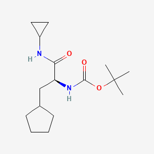 molecular formula C16H28N2O3 B1381728 (S)-tert-butyl (3-cyclopentyl-1-(cyclopropylaMino)-1-oxopropan-2-yl)carbaMate CAS No. 1404457-07-3