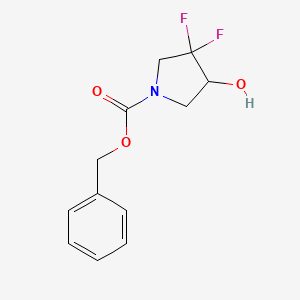 molecular formula C12H13F2NO3 B1381734 Benzyl 3,3-difluoro-4-hydroxypyrrolidine-1-carboxylate CAS No. 1638761-26-8