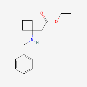 molecular formula C15H21NO2 B1381740 (1-Benzylamino-cyclobutyl)-acetic acid ethyl ester CAS No. 1223573-54-3