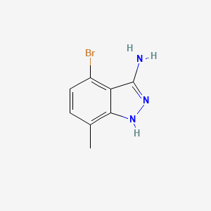 molecular formula C8H8BrN3 B1381742 4-ブロモ-7-メチル-1H-インダゾール-3-アミン CAS No. 1337881-26-1