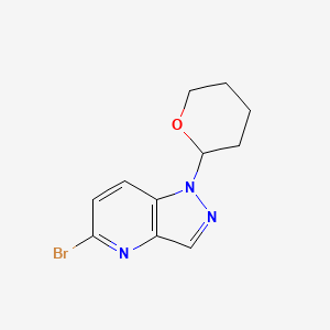 molecular formula C11H12BrN3O B1381754 5-溴-1-(四氢-2H-吡喃-2-基)-1H-吡唑并[4,3-b]吡啶 CAS No. 1416712-80-5
