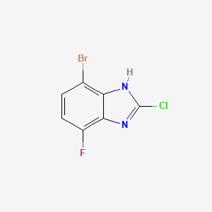 molecular formula C7H3BrClFN2 B1381757 4-溴-2-氯-7-氟-1H-苯并[d]咪唑 CAS No. 1388073-74-2