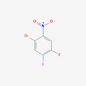 molecular formula C6H2BrFINO2 B1381758 1-Bromo-4-fluoro-5-iodo-2-nitrobenzene CAS No. 1805108-45-5