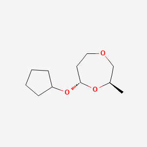 molecular formula C11H20O3 B13817616 (2R,7S)-7-cyclopentyloxy-2-methyl-1,4-dioxepane 