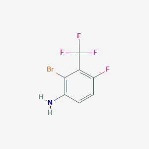 molecular formula C7H4BrF4N B1381766 2-溴-4-氟-3-(三氟甲基)苯胺 CAS No. 1805249-14-2