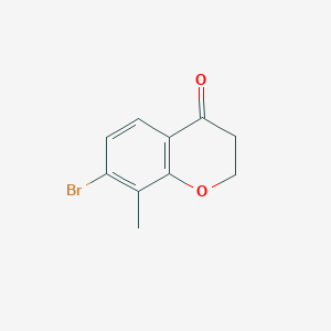 molecular formula C10H9BrO2 B1381778 7-Bromo-8-methyl-chroman-4-one CAS No. 1273656-49-7