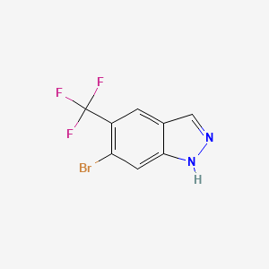 molecular formula C8H4BrF3N2 B1381781 6-溴-5-(三氟甲基)-1H-吲唑 CAS No. 1396762-44-9