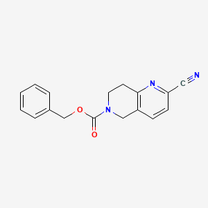 molecular formula C17H15N3O2 B1381784 2-氰基-7,8-二氢-1,6-萘啶-6(5H)-羧酸苄酯 CAS No. 1416712-45-2