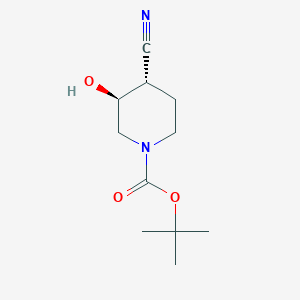 molecular formula C11H18N2O3 B1381785 叔丁基 (3S,4S)-4-氰基-3-羟基哌啶-1-羧酸酯 CAS No. 188879-53-0