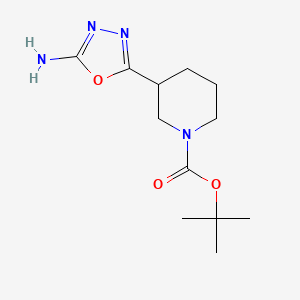 molecular formula C12H20N4O3 B1381786 1-Boc-3-(5-Amino-[1,3,4]oxadiazol-2-yl)-piperidine CAS No. 1414958-81-8