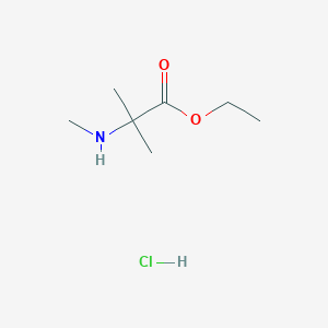 molecular formula C7H16ClNO2 B1381793 Ethyl 2-methyl-2-(methylamino)propanoate hydrochloride CAS No. 1082720-57-7