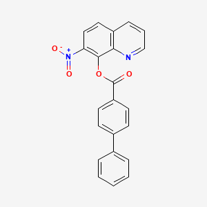 molecular formula C22H14N2O4 B13817931 4-Biphenylcarboxylic acid, 7-nitro-8-quinolyl ester CAS No. 29002-03-7