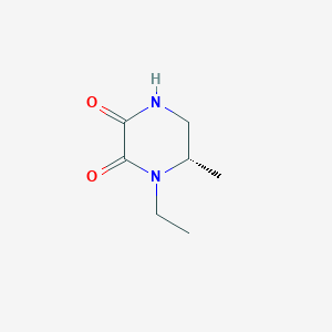 molecular formula C7H12N2O2 B13818002 (6S)-1-Ethyl-6-methylpiperazine-2,3-dione CAS No. 71754-91-1