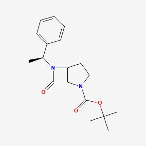 molecular formula C18H24N2O3 B1381808 tert-Butyl 7-oxo-6-((S)-1-phenylethyl)-2,6-diazabicyclo[3.2.0]heptane-2-carboxylate CAS No. 1133325-57-1