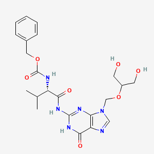 benzyl N-[(2S)-1-[[9-(1,3-dihydroxypropan-2-yloxymethyl)-6-oxo-1H-purin-2-yl]amino]-3-methyl-1-oxobutan-2-yl]carbamate