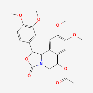 [1-(3,4-Dimethoxyphenyl)-8,9-dimethoxy-3-oxo-1,5,6,10b-tetrahydro-[1,3]oxazolo[4,3-a]isoquinolin-6-yl] acetate