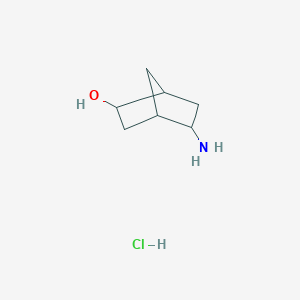 molecular formula C7H14ClNO B1381829 5-Aminobicyclo[2.2.1]heptan-2-ol hydrochloride CAS No. 1818847-48-1