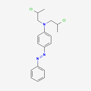 molecular formula C18H21Cl2N3 B13818299 Azobenzene, 4-bis(2-chloropropyl)amino- CAS No. 40136-86-5