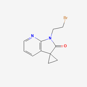 molecular formula C11H11BrN2O B1381834 1'-(2-溴乙基)-1',2'-二氢螺[环丙烷-1,3'-吡咯并[2,3-b]吡啶]-2'-酮 CAS No. 1818847-40-3