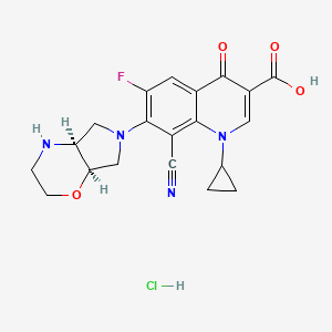 7-[(4aS,7aR)-3,4,4a,5,7,7a-hexahydro-2H-pyrrolo[3,4-b][1,4]oxazin-6-yl]-8-cyano-1-cyclopropyl-6-fluoro-4-oxoquinoline-3-carboxylic acid;hydrochloride