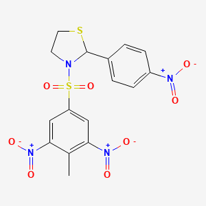 3-(4-Methyl-3,5-dinitrophenyl)sulfonyl-2-(4-nitrophenyl)-1,3-thiazolidine