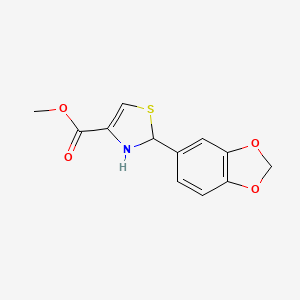molecular formula C12H11NO4S B1381865 Methyl 2-(benzo[d][1,3]dioxol-5-yl)-2,3-dihydrothiazole-4-carboxylate CAS No. 1207175-02-7