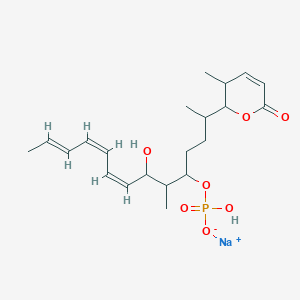 5,5-Dihydro-5-methyl-6-(1,5-dimethyl-6-hydroxy-4-(phosphoryloxy)trideca-7,9,11-trienyl)-2H-pyran-2-one (sodium salt)