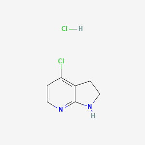 molecular formula C7H8Cl2N2 B1381876 4-chloro-1H,2H,3H-pyrrolo[2,3-b]pyridine hydrochloride CAS No. 1818847-83-4
