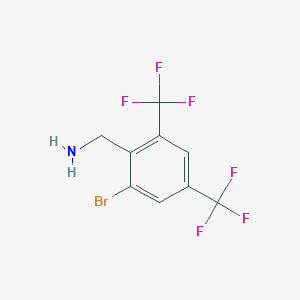 molecular formula C9H6BrF6N B1381878 [2-Bromo-4,6-bis(trifluoromethyl)phenyl]methanamine CAS No. 1805512-83-7