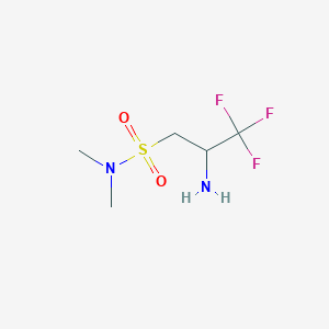 molecular formula C5H11F3N2O2S B1381880 2-amino-3,3,3-trifluoro-N,N-dimethylpropane-1-sulfonamide CAS No. 1803601-28-6