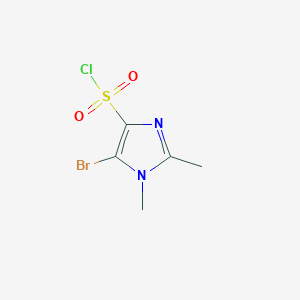 molecular formula C5H6BrClN2O2S B1381886 5-bromo-1,2-dimethyl-1H-imidazole-4-sulfonyl chloride CAS No. 1803604-65-0
