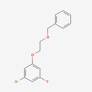 molecular formula C15H14BrFO2 B1381889 1-(2-(苄氧基)乙氧基)-3-溴-5-氟苯 CAS No. 1879257-48-3