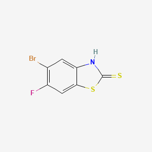 molecular formula C7H3BrFNS2 B1381890 5-溴-6-氟苯并[d]噻唑-2-硫醇 CAS No. 1881291-16-2
