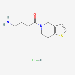 molecular formula C11H17ClN2OS B1381895 4-氨基-1-{4H,5H,6H,7H-噻吩[3,2-c]吡啶-5-基}丁酮盐酸盐 CAS No. 1579809-60-1