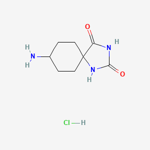 molecular formula C8H14ClN3O2 B1381897 8-Amino-1,3-diazaspiro[4.5]decane-2,4-dione hydrochloride CAS No. 1803603-96-4
