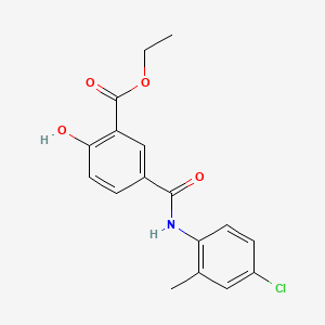 Benzoic acid, 5-(((4-chloro-2-methylphenyl)amino)carbonyl)-2-hydroxy-, ethyl ester